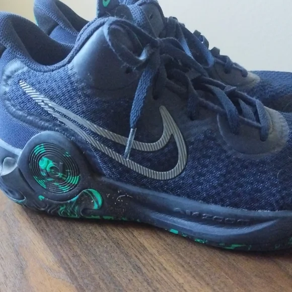 Navy and Green Athletic Shoes - Picture 3 of 6